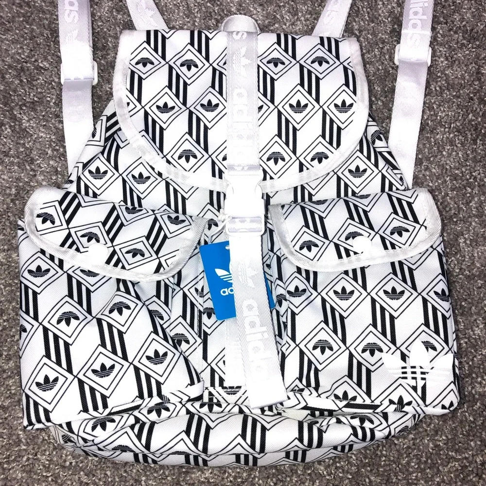 Adidas Women's Originals Utility Mini Backpack Girls Monogram Bags White LP6173 - Picture 9 of 15